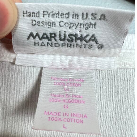 Marushka Women's L T-Shirt Alligator Art to Wear Hand Printed Coastal Florida - Picture 5 of 9